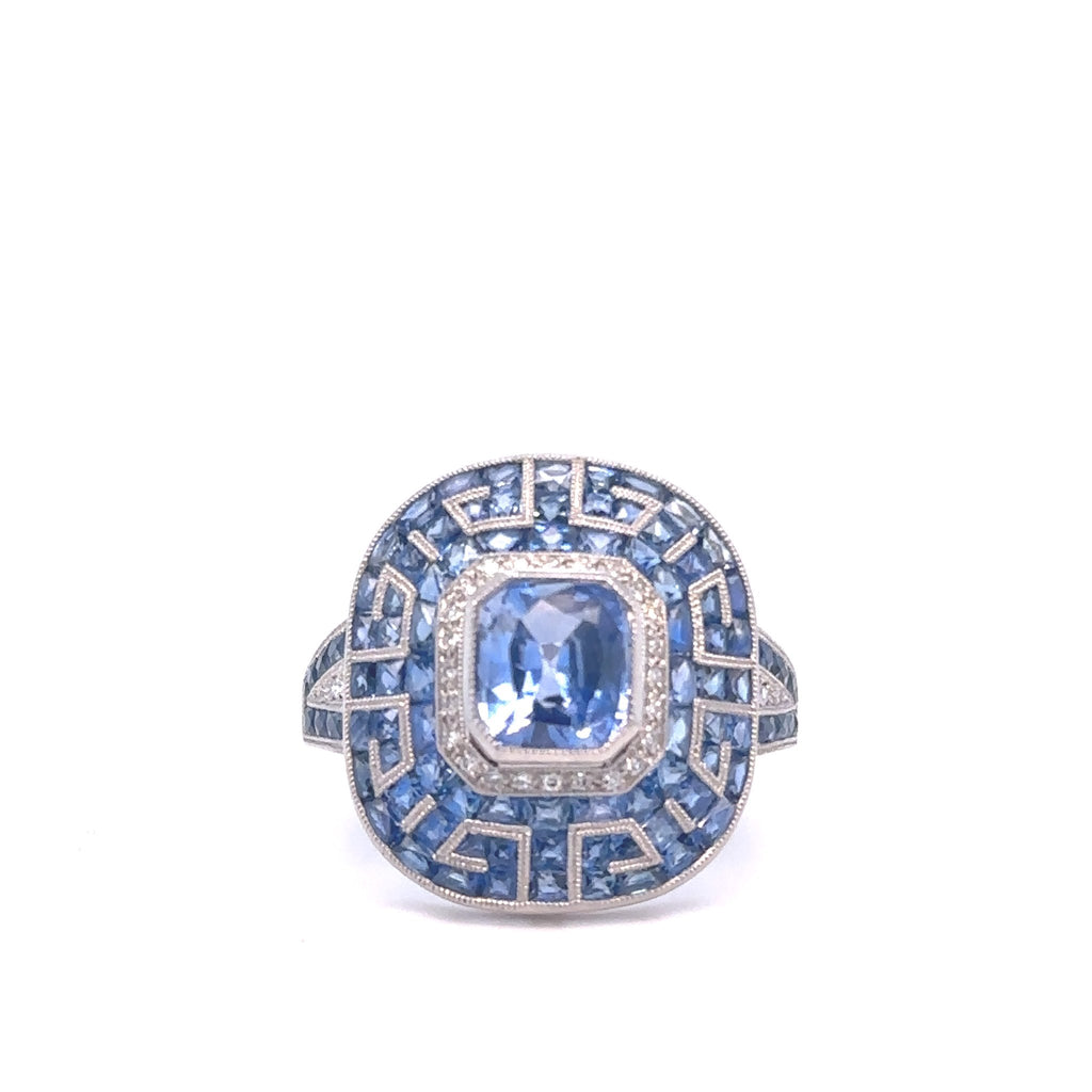 A Sapphire and Diamond Cocktail Ring - Ancient & W