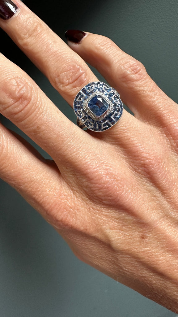 A Sapphire and Diamond Cocktail Ring - Ancient & W