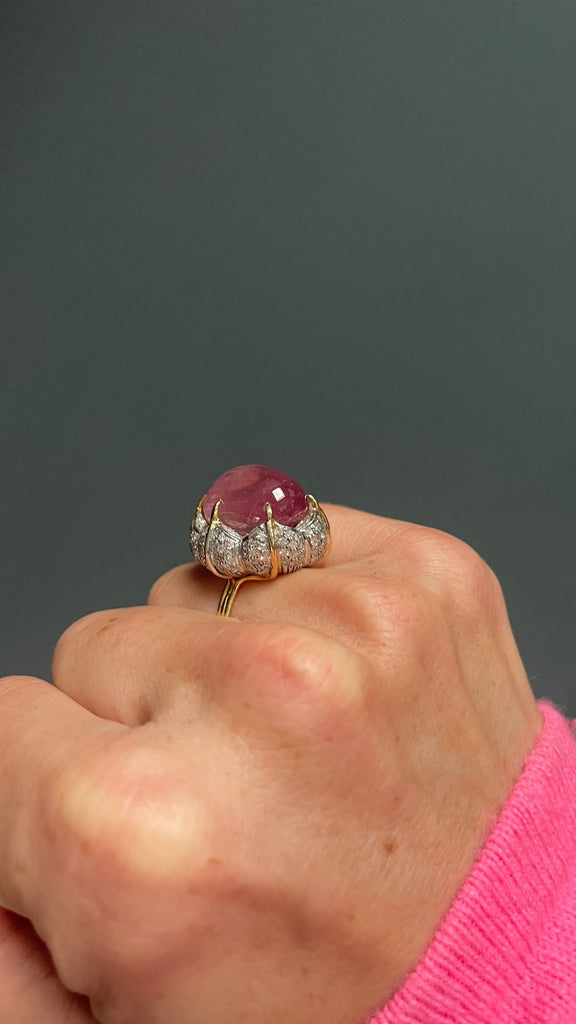 A Tourmaline and Diamond Cocktail Ring - Ancient & W