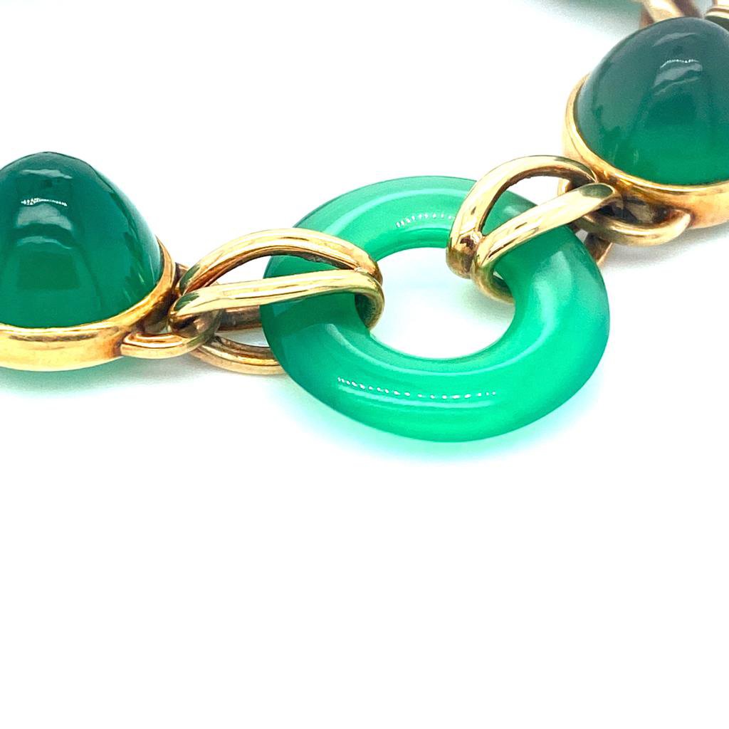 Chrysoprase and Gold Bracelet - Ancient & W