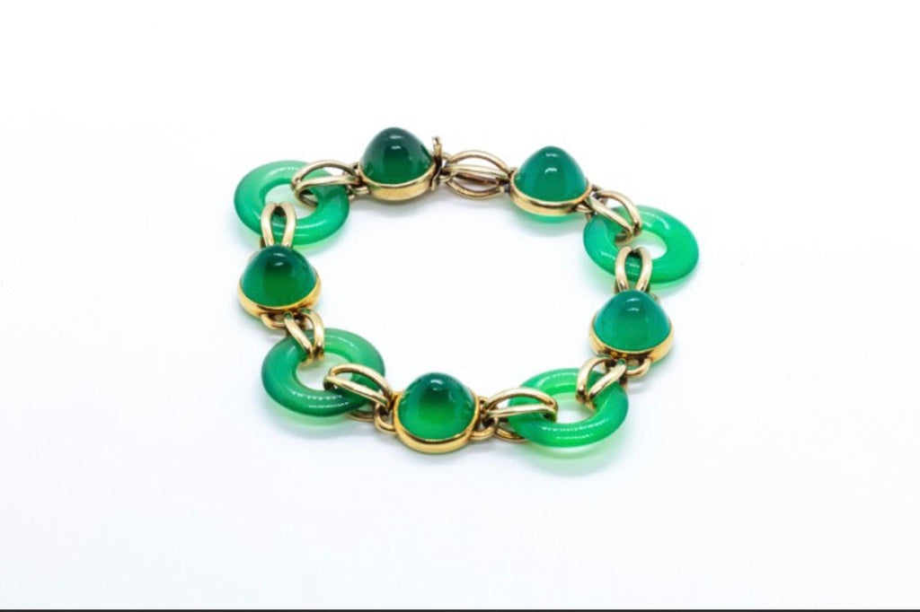 Chrysoprase and Gold Bracelet - Ancient & W