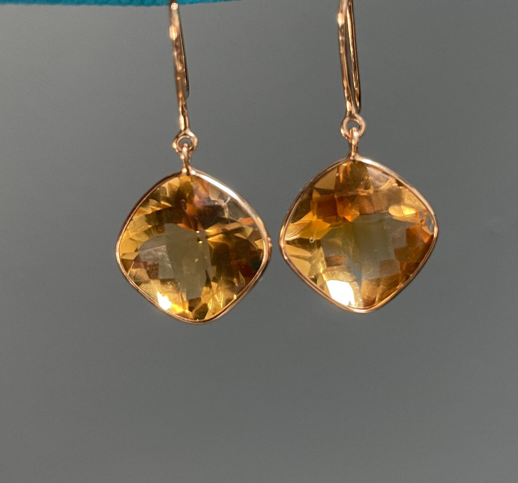 Citrine Ear Pendants - Ancient & W