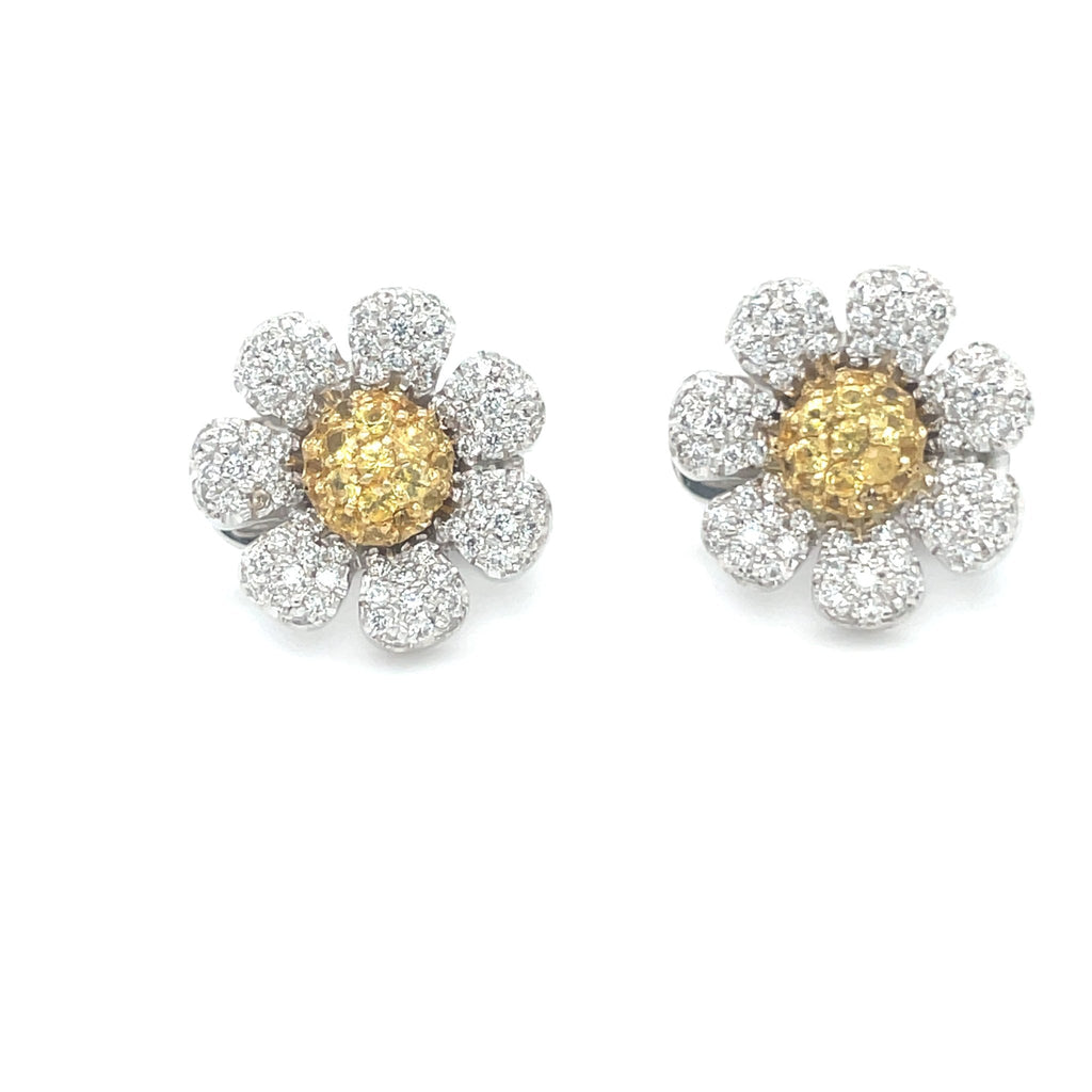 Daisy Sapphire and Diamond Earrings - Ancient & W