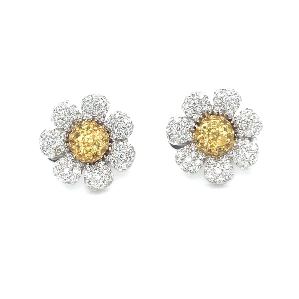 Daisy Sapphire and Diamond Earrings - Ancient & W